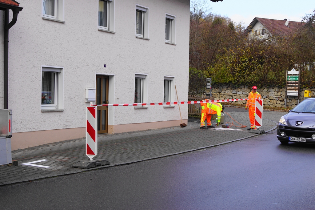 Die verengte Fahrbahn