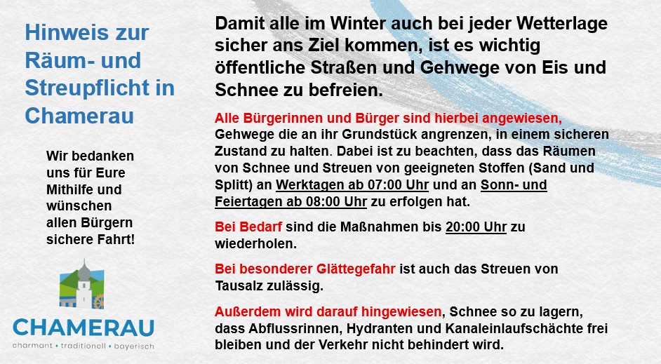 Hinweis Winterdienst